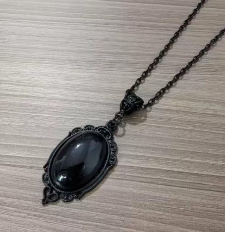 Gothic Resin Necklace Dark Pendant Statement Jewelry for Women