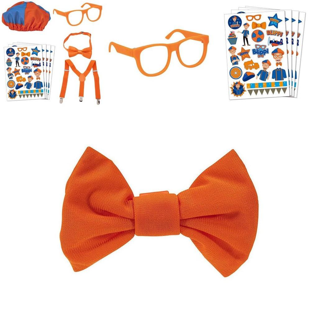 Autentico Set Gioco di Ruolo Blippi con Cravattino a Clip, Occhiali e Cappello in Tessuto Morbido