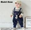 Baby nest Baby Clothes Boys Coverall Romper Long Sleeve Baby Clothes Front Opening Clothes Newborn Clothes Kindergarten School Cute Navy Elephant 80