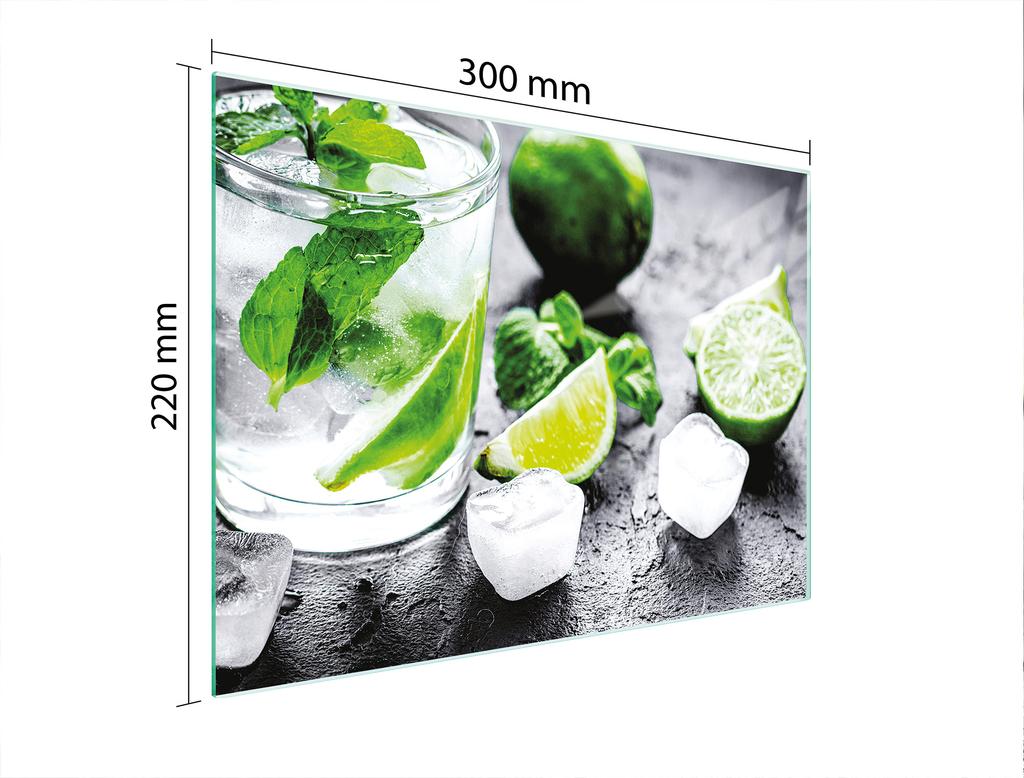 SZKLANA DESKA DO KROEJNIA 30x22 LIMONKA