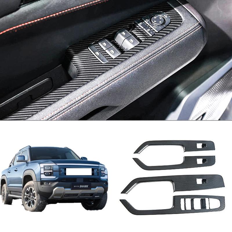 Interior Trim Panel For BYD Shark 6 ABS Material Door Button Car Window Button Cover Frame Cap Button Trim Patch For Shark 6