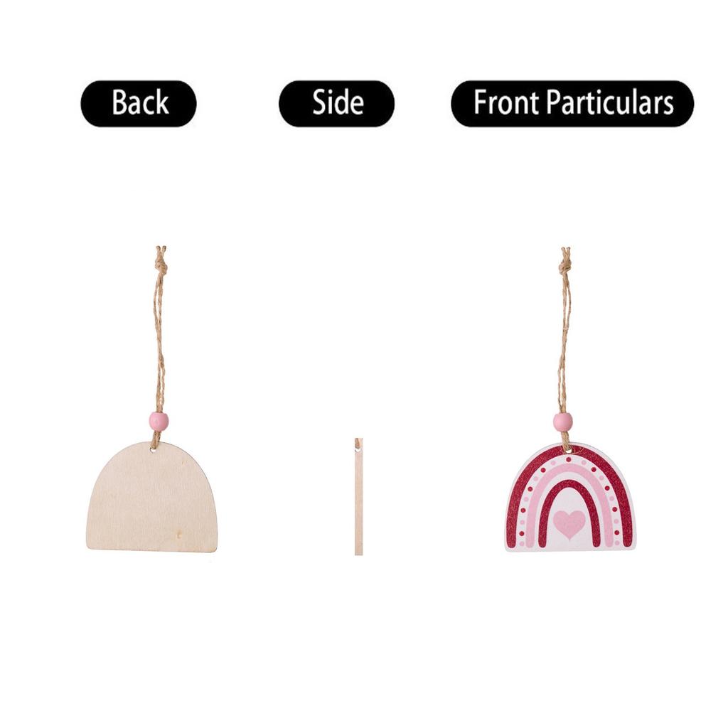 Kolorowy drewniany wisiorek, przenośny wisiorek walentynkowy, odpowiedni dla pary brelok z motywem miłosnym