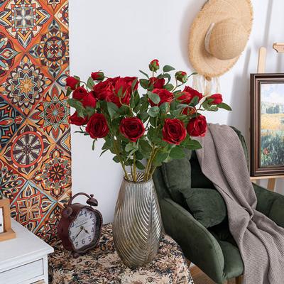 1 Pcs Silk Rose with Stem Artificial Roses Flower Realistic Artificial Long Stem Rose Valentine's Day Fake Roses Bouquet for Wedding Home Decoration