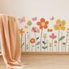 Kreative bemalte Pflanze Blume Schmetterling Schlafzimmer Wohnzimmer Eingang Hintergrundwand Verschönerungsaufkleber