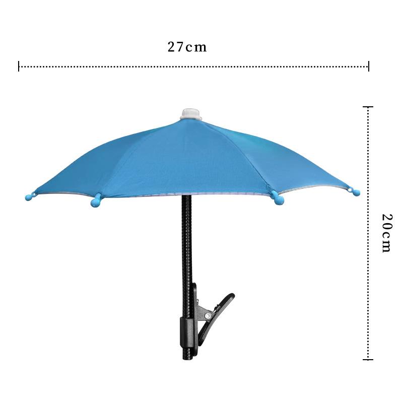 Titok bent metal hose locomotive umbrella with clip bracket mobile phone sunscreen small umbrella manufacturer