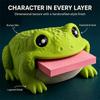 Cute Animal Desk Organizer Sticky Note Holder Hippo Cow Frog Desktop Storage Box Office Supplies Tabletop Decor Pen Holder
