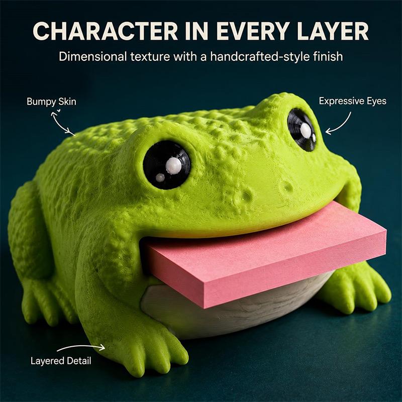 Cute Animal Desk Organizer Sticky Note Holder Hippo Cow Frog Desktop Storage Box Office Supplies Tabletop Decor Pen Holder
