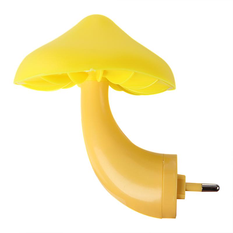 Mushroom Shape LED Night Lights Sensor Dusk To Dawn Bedroom Decor Wall Lamps For Kids Children's Room Bedside Lighting EU Plug