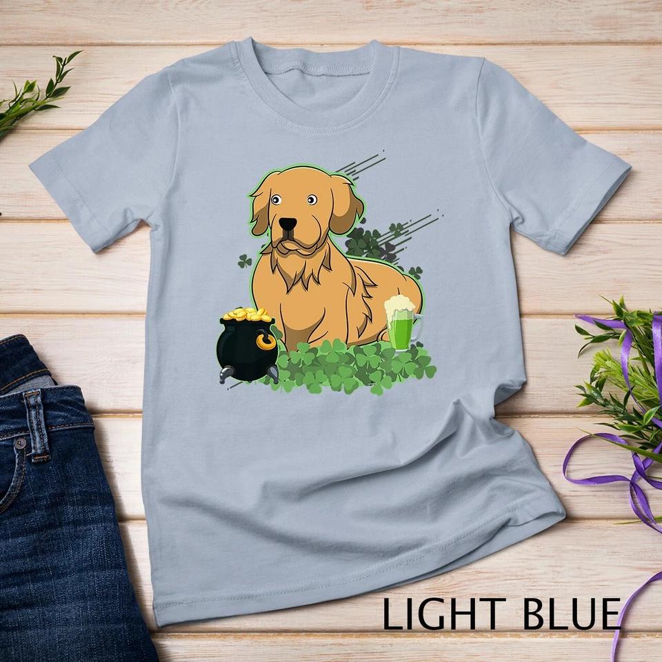 St Patricks Day Golden Retriever Dog T-Shirt Unisex T-shirt 5 XL
