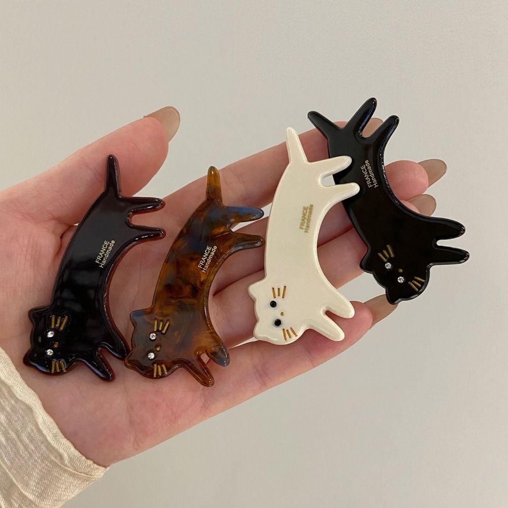 Acetic Acid Animals Hairpin Small Cute Side Clip Personalized Cat Shaped Hair Clip  Vacation