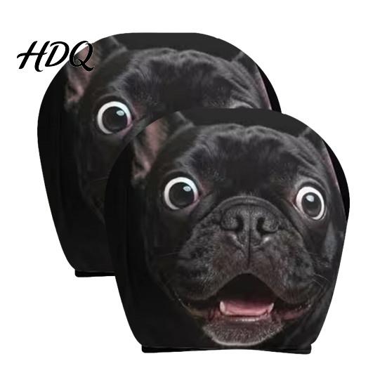Universal Fit Auto Headrest Covers Scary Ghost Face Car Covers Funny Expression Seat Decor Protectors for SUV Truck Elastic Vehicle Interior