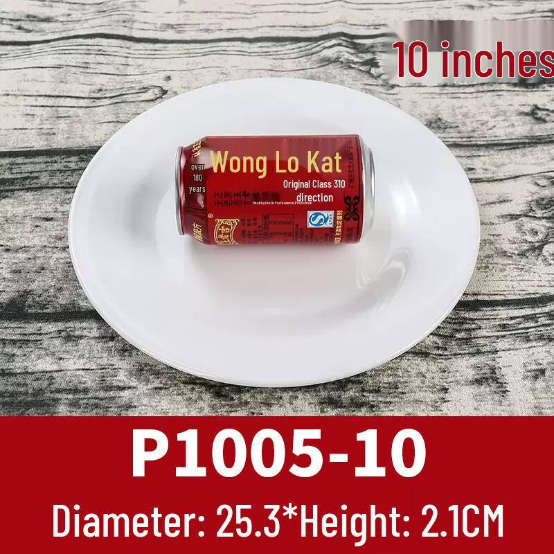 Commercial White Melamine Round Dinner Plates (5-Pack)