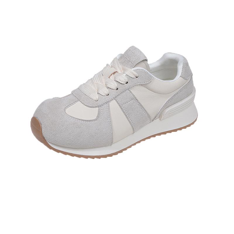 

Повседневные немецкие кроссовки ретро женские весна 2025 новые плоская подошва дышащая мягкая подошва нескользящая 35 бежевый