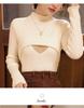 2024 Autumn/Winter Maternity Ruffle Neck Nursing Sweater - Stylish, Warm, Versatile Postpartum Wear