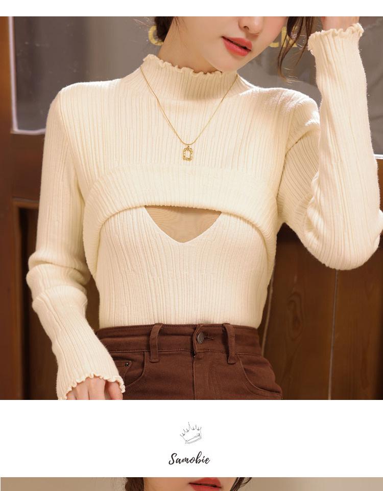 2024 Autumn/Winter Maternity Ruffle Neck Nursing Sweater - Stylish, Warm, Versatile Postpartum Wear