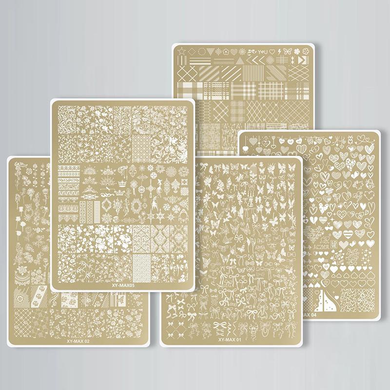 Large Nail Stamping Plates Butterfly Flower Pattern Stainless Steel Stencil Nail Art Stamps Geometry Template Nail Tools