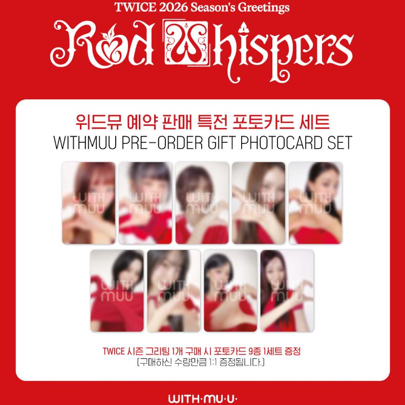 Pre-order TWICE 2026 Season's Greetings RED WHISPERS & SHOP POB