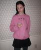 LETTER FROM MOON Triple Butterfly Embroidery Sweatshirt (Deep Pink)