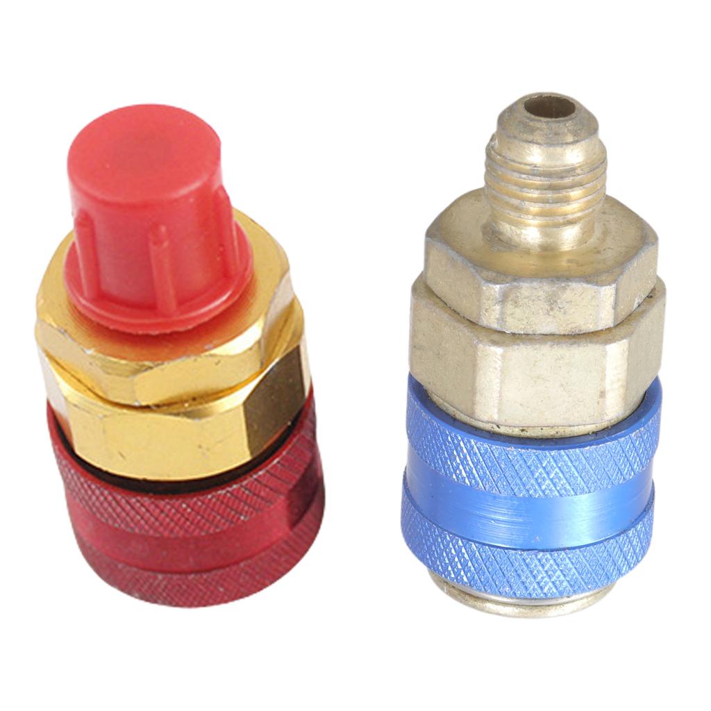 R134a Schnellkupplungsadapter Einstellbare Hoch-/Niederdruckseite Manueller Adapter für A/C-System Nachfüllung Umrüstungswerkzeug