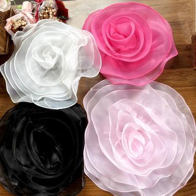 3D Clothing Patch Chest Flower Clothes Appliques DIY Organza Large Flower Patch  Sewing