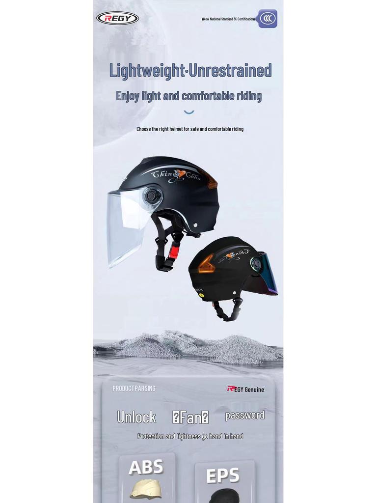 Universal Lightweight Electric Vehicle Helmet: Breathable, Sunscreen, All-Season Protection for Bikes and Motorcycles