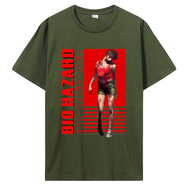 Biohazard TShirt Men Basic TShirt Funny Design Residented Evil Zombie Game Streetwear Print Cotton Top Tees