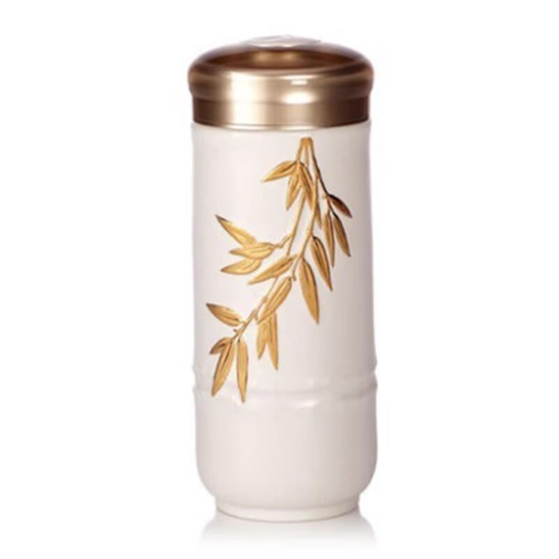 GANTINGXUAN Golden Bamboo Gilding Portable Ceramic Cup