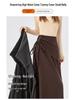 2025 New Design Women's Irregular Gray Woolen A-Line Tie-Up Long Skirt for Autumn/Winter