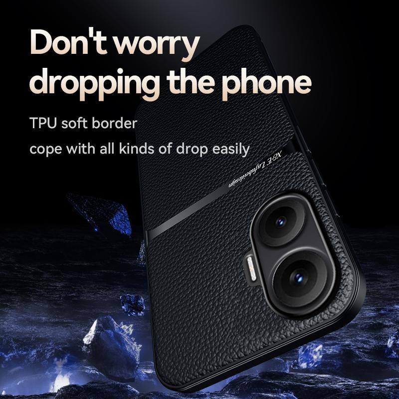 For Redmi Turbo 4 4 Pro leather texture built-in magnetic TPU soft edge anti-drop anti-fingerprint phone case