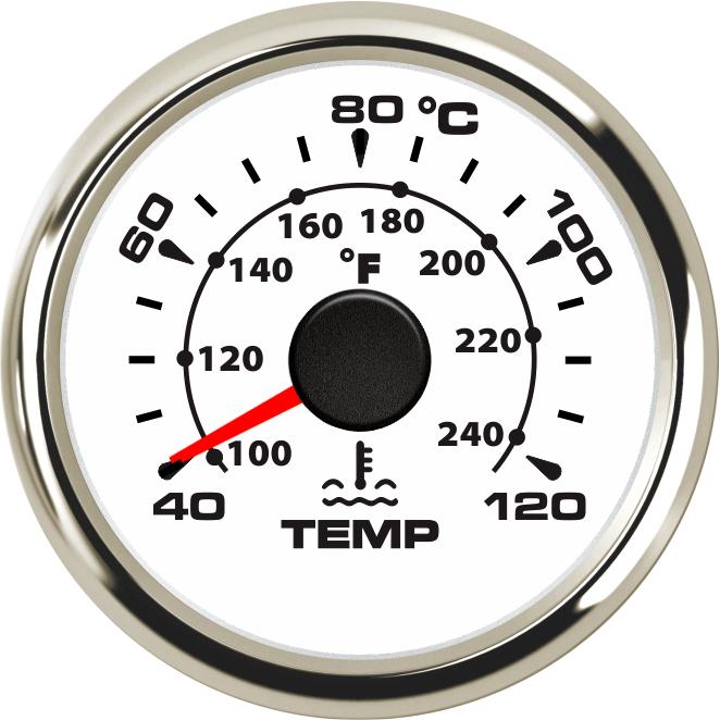 HD 52 mm Wassertemperaturanzeige 40–120 Grad Öltemperaturanzeige Messgerät Anzeige 50–150 Grad Temperatursensor 14 mm 17 mm