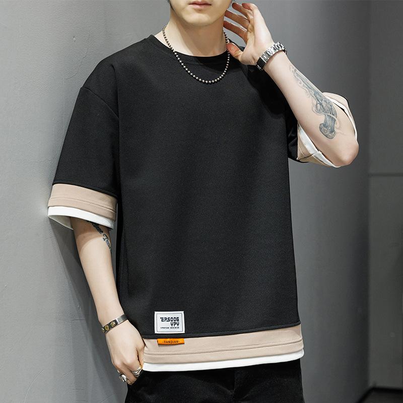 Summer Men's T-shirt Fashion Brother Printed Retro Casual Short-sleeved T-shirt Men's Tops