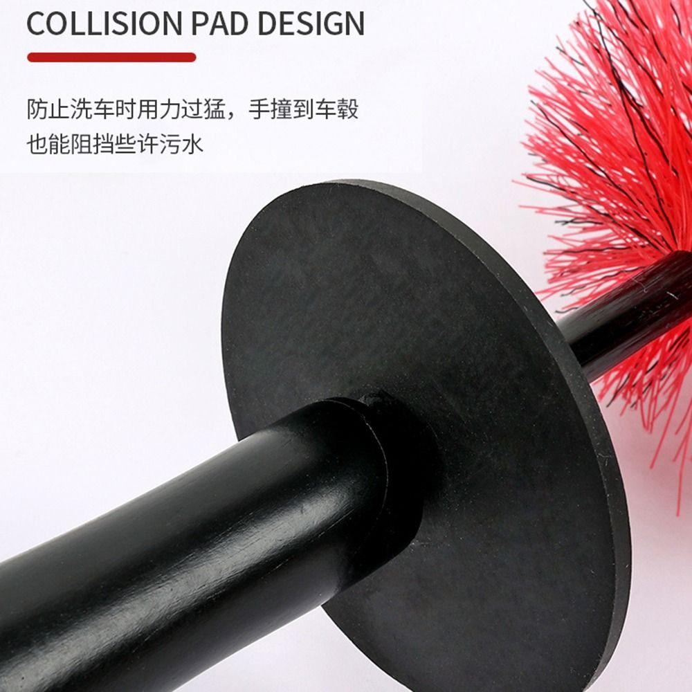 Non-Scratch Long Tire Cleaning Brush Red Soft Bristle Wheel Rim Brush  Motorcycles Car Truck