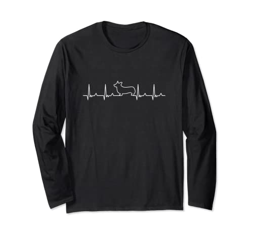 Heartbeat Corgi Welsh Corgi Corgi lover Dog lover Electrocardiogram Dog owner Corgi owner Dog lover Dog Long-sleeved T-shirt