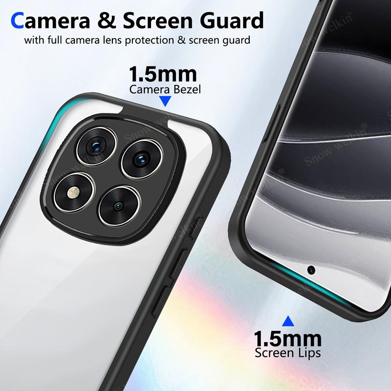 Przezroczyste Silikonowe Etui Dla Xiaomi Redmi Note 15 Note15 Pro Plus ProPlus Note15Pro + PC Tył Zderzak TPU Odporny na Wstrząsy Pokrowiec na Telefon