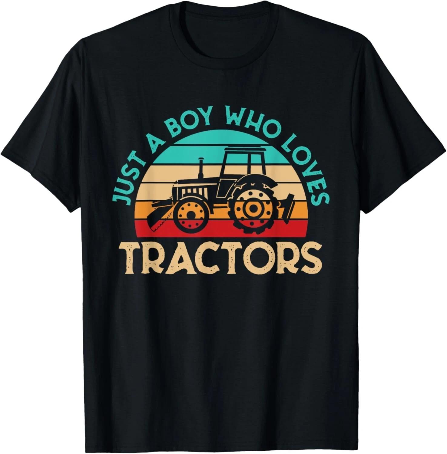 Just A Boy Who Loves Tractors Farmer Tee Gift Unisex T-Shirt M