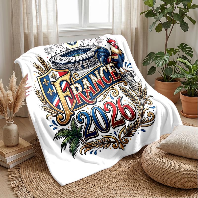 France national football team Theme blanket Soft Flannel Blanket Plush Throw Blanket Cozy Sofa Bed Blanket for Home Decor