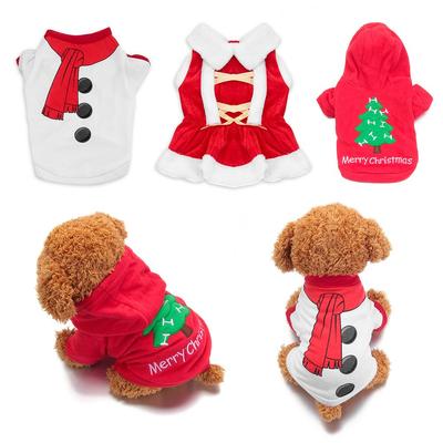 Soft Flannel Warm Coat Santa Claus Pet Clothes Puppy Hoodie Cat Vest Dog Jumpsuit