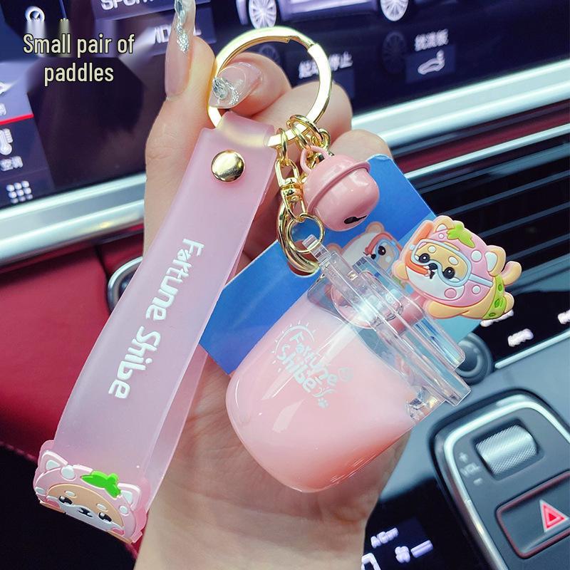 Refillable Sanrio Luminous Glitter Bubble Bead Keychain Pendant - Trendy Women's Bag Charm