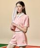 Xexymix Sporty Terry Color Block T-Shirt Salmon Pink