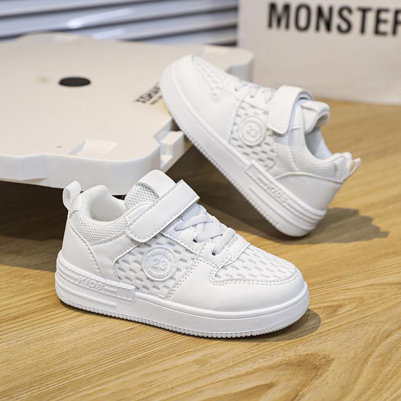 Boys' Shoes Children'S Mesh Breathable Little White Sports Shoes Medium And Older Children'S Low-Top Board Shoes