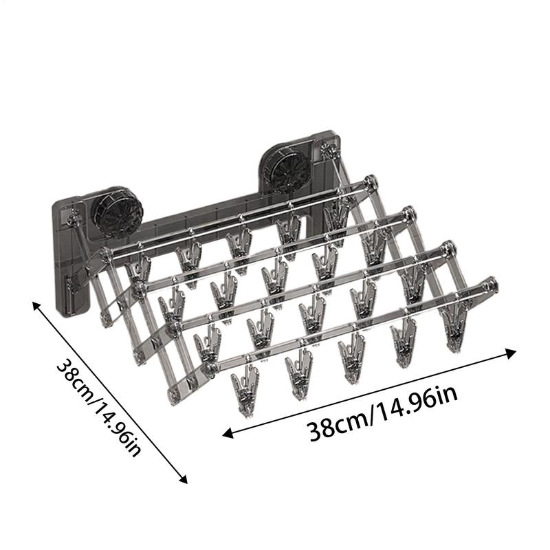 Suction Cup Sock Drying Rack Space-Saving Retractable Clothes Rack Suction Cup Sock Hanger With Clip Wall Household Supplies