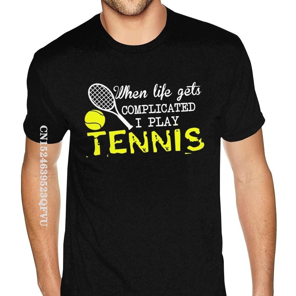 Černé I Love Play Tennis Pánské Pánské Trička na míru Anglický styl Pánská Trička Měkká bavlna HipHop Potisk Košile