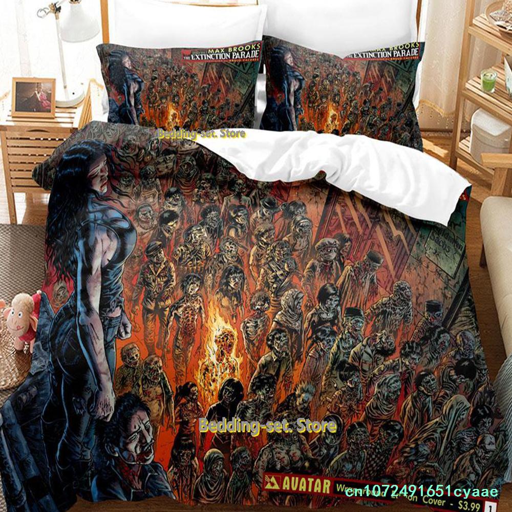 Comics Extinction Parade Bedding Set Cartoon Anime Three-Piece Set Adult Kid Bedroom Duvetcover Sets Lenol De Cama Casal