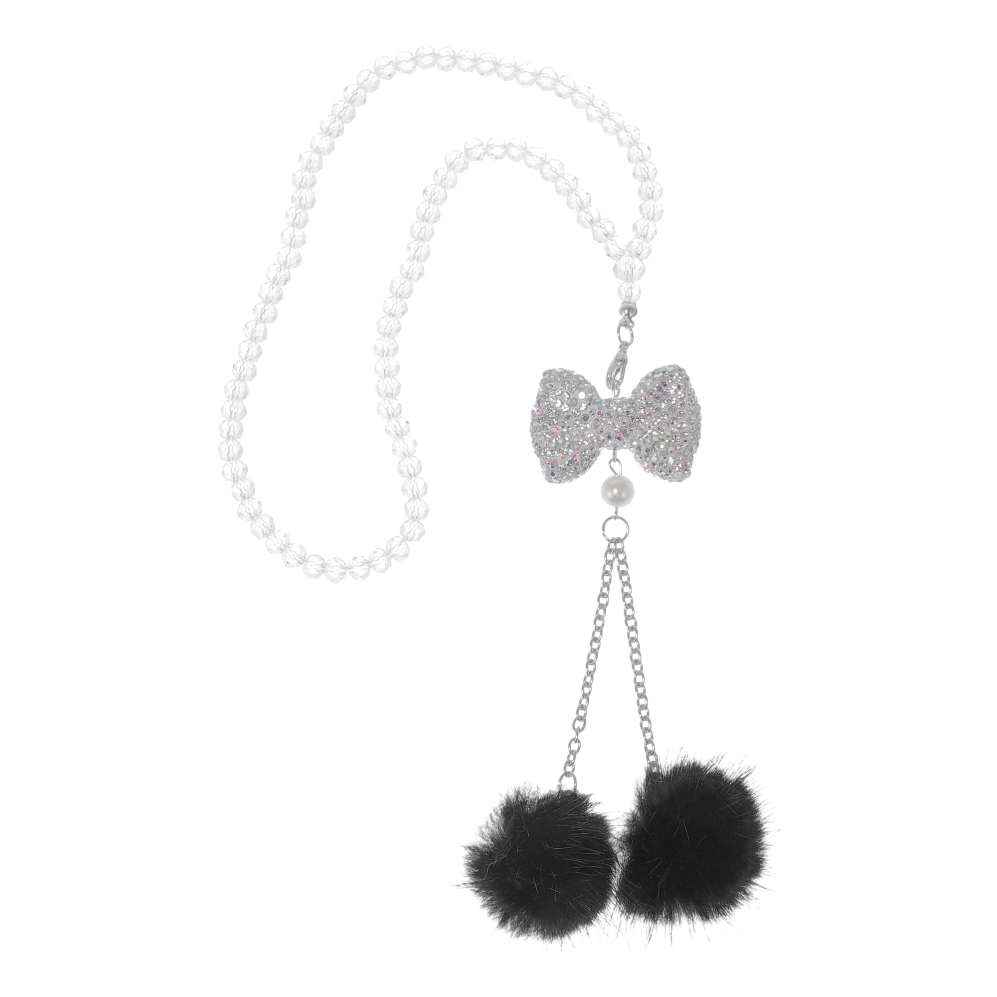 

Partuto 1 Штука Искусственный Хрустальный Бант Меховой Хвост Автомобильный Задний чёрный