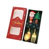 Christmas Dinnerware Stainless Steel With Luxury Gift Box Tableware Dessert Fork Coffee Spoon Santa Cutlery For Christmas