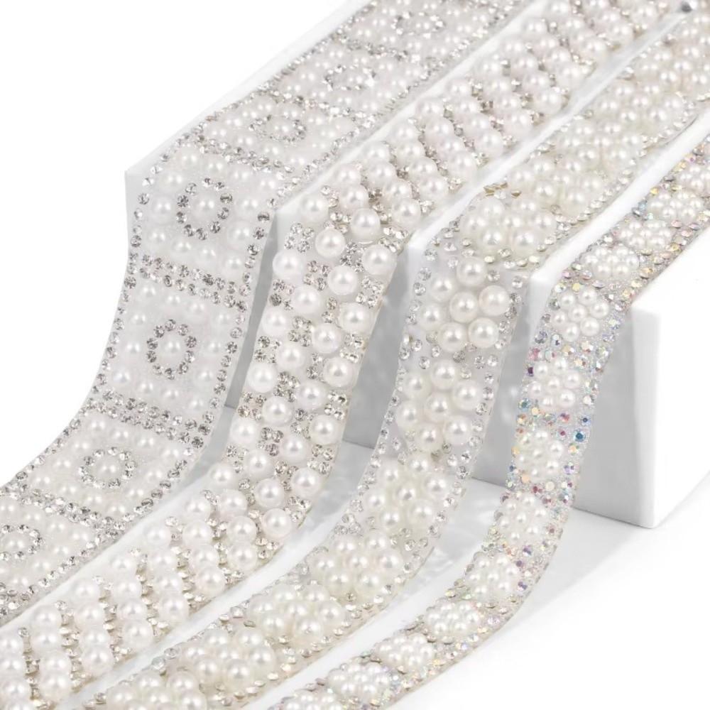 1 Yard Colorful Self-Adhesive Rhinestone Tape DIY Diamond Ribbon  Clothing Decoration