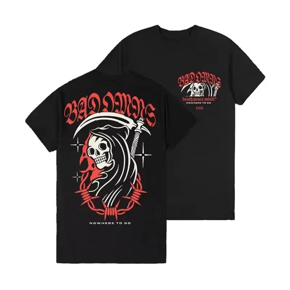 Bad Omen Band Metal Core Rock Amerikanisch Vintage Locker Lässig Print Kurzarm Unisex Sommer Mode Rundhals T-Shirt