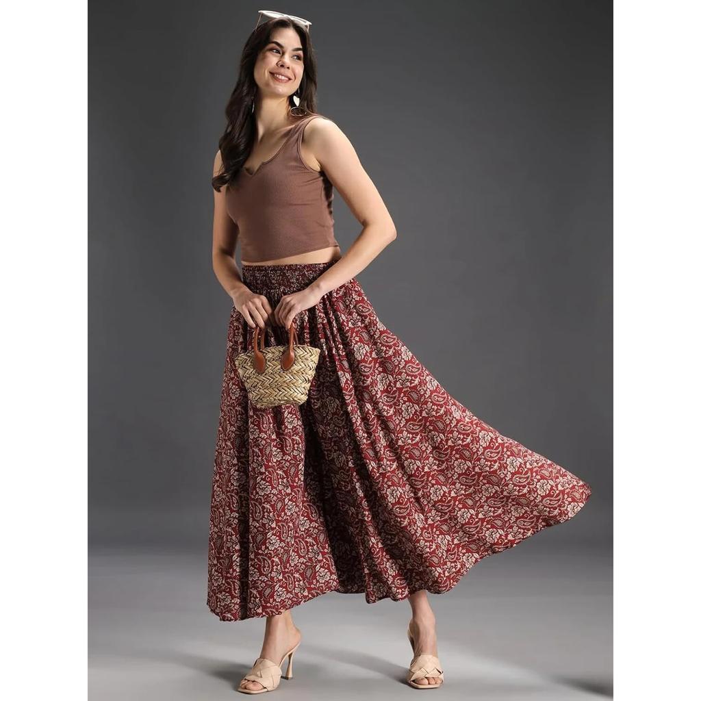 Floral Printed Women's Ethnic Palazzo Set Indian Bollywood Flared Trouser Set