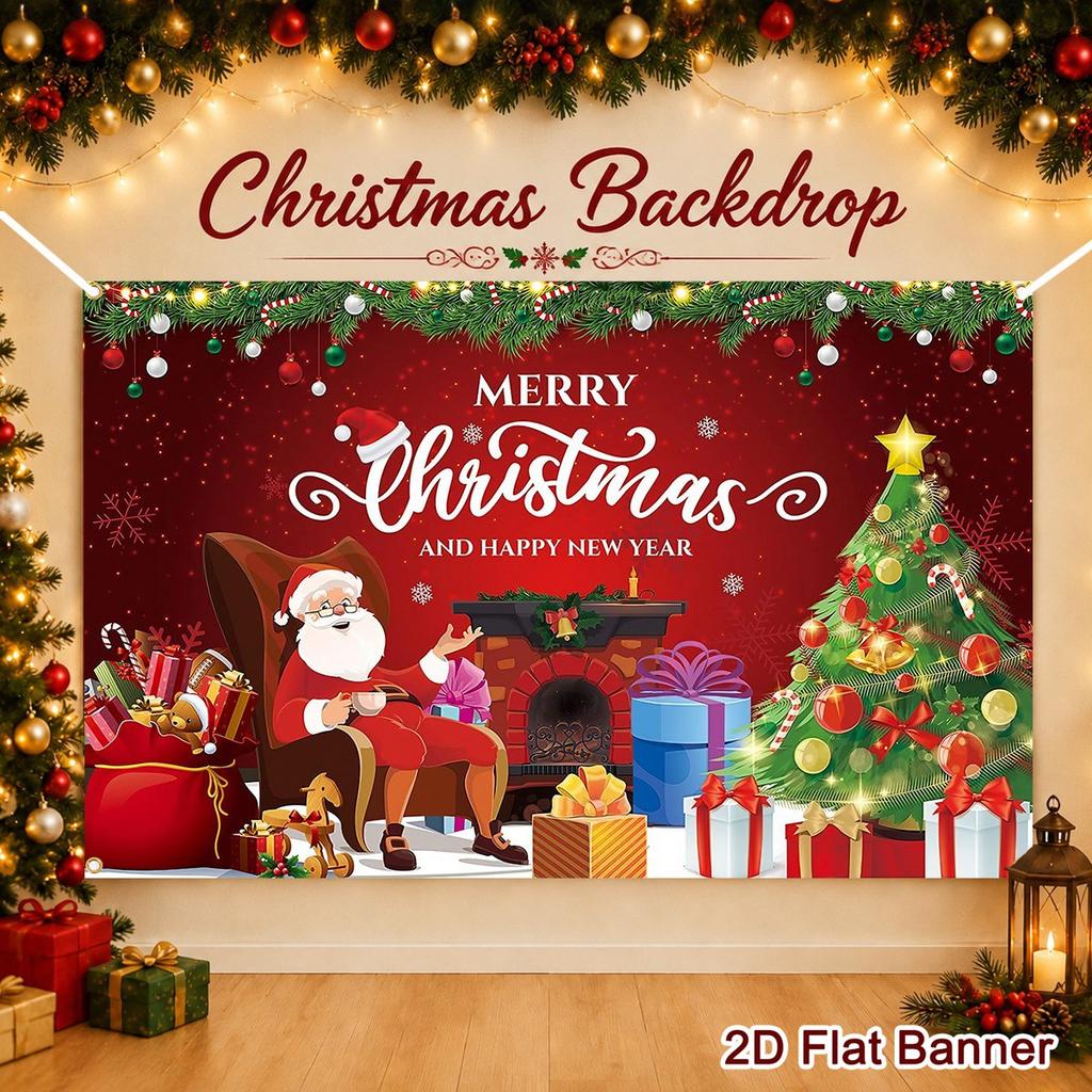 Merry Christmas Background 150*100cm Polyester Backdrop for Home & Outdoor Holiday Decor 2026 Christmas Celebrations Xma