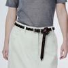 Weaving Leather Belt Brown (KE678OM03D)
